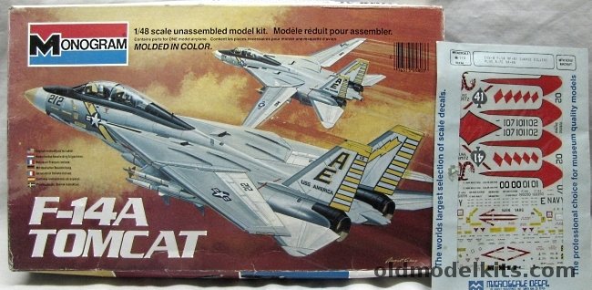 Monogram 1/48 Grumman F-14A Tomcat + Microsale Decals - And VF-142 USS America, 5803 plastic model kit
